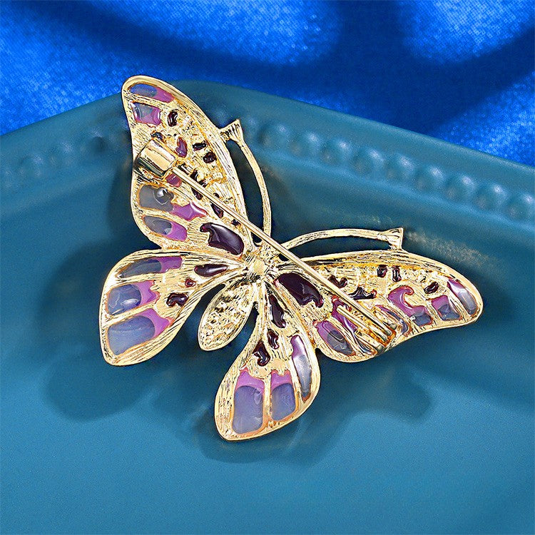 Gradient Gold and Pink Butterfly Brooch