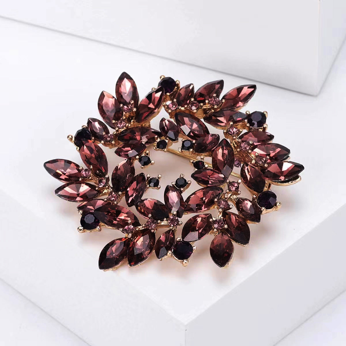 Crystal Wreath Brooch