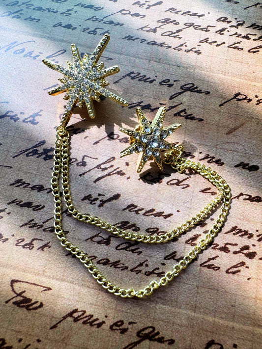 Eight-pointed Star Tassel Brooch